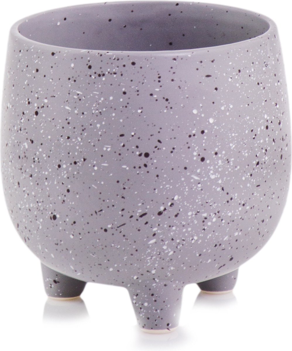 Decoratieve bloempot Savona Ø11cm H11cm keramiek / grijs