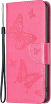 Mobigear Telefoonhoesje geschikt voor Nokia G21 Hoesje | Mobigear Butterfly Bookcase Portemonnee | Pasjeshouder voor 2 Pasjes | Telefoonhoesje voor Pinpas / OV Kaart / Rijbewijs - Magenta