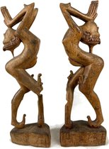Houten beeld vrouwen / Handgemaakt houten beeld / Indonesisch beeld