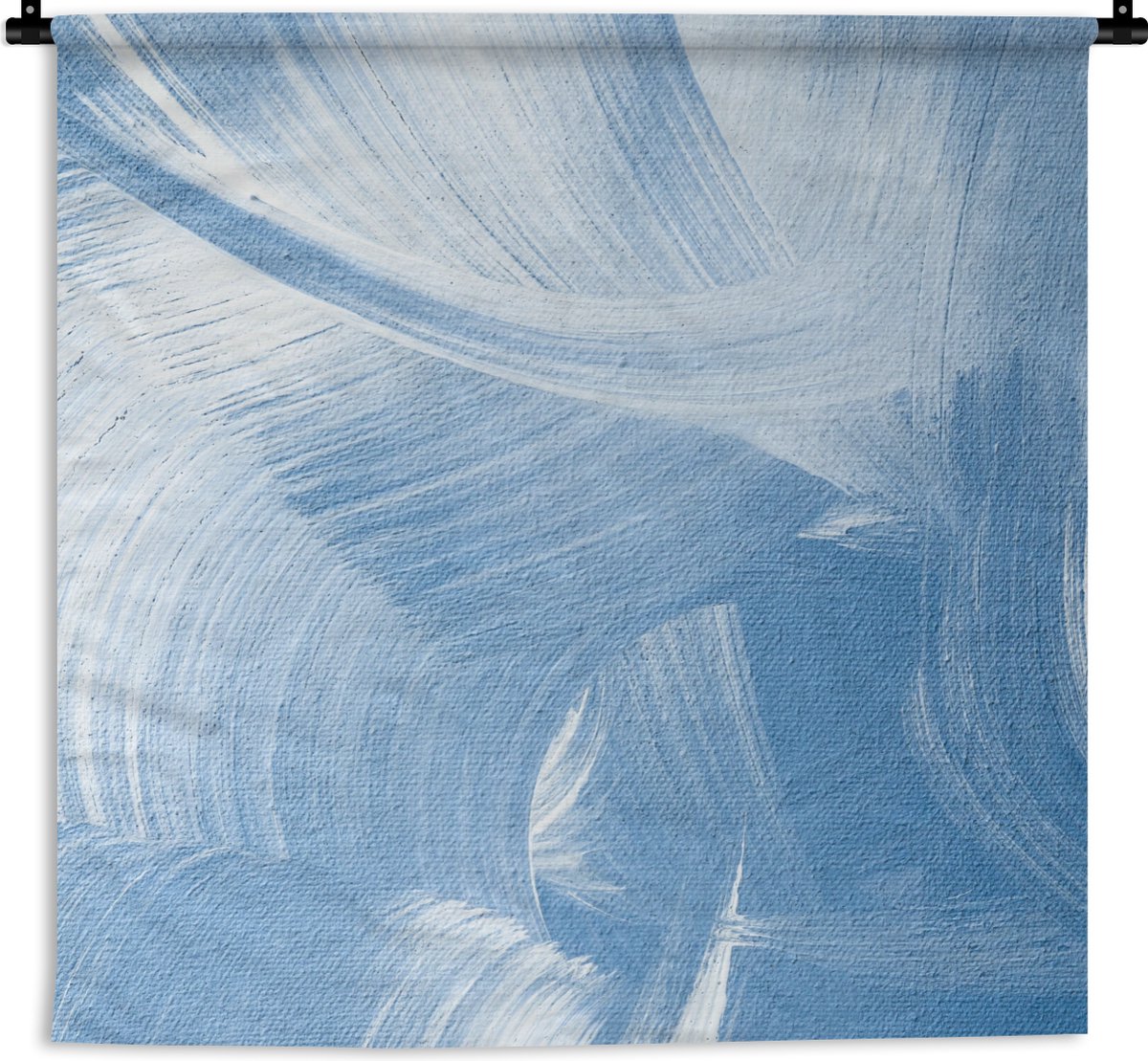 Wandkleed - Wanddoek - Acrylverf - Blauw - Design - 60x60 cm - Wandtapijt