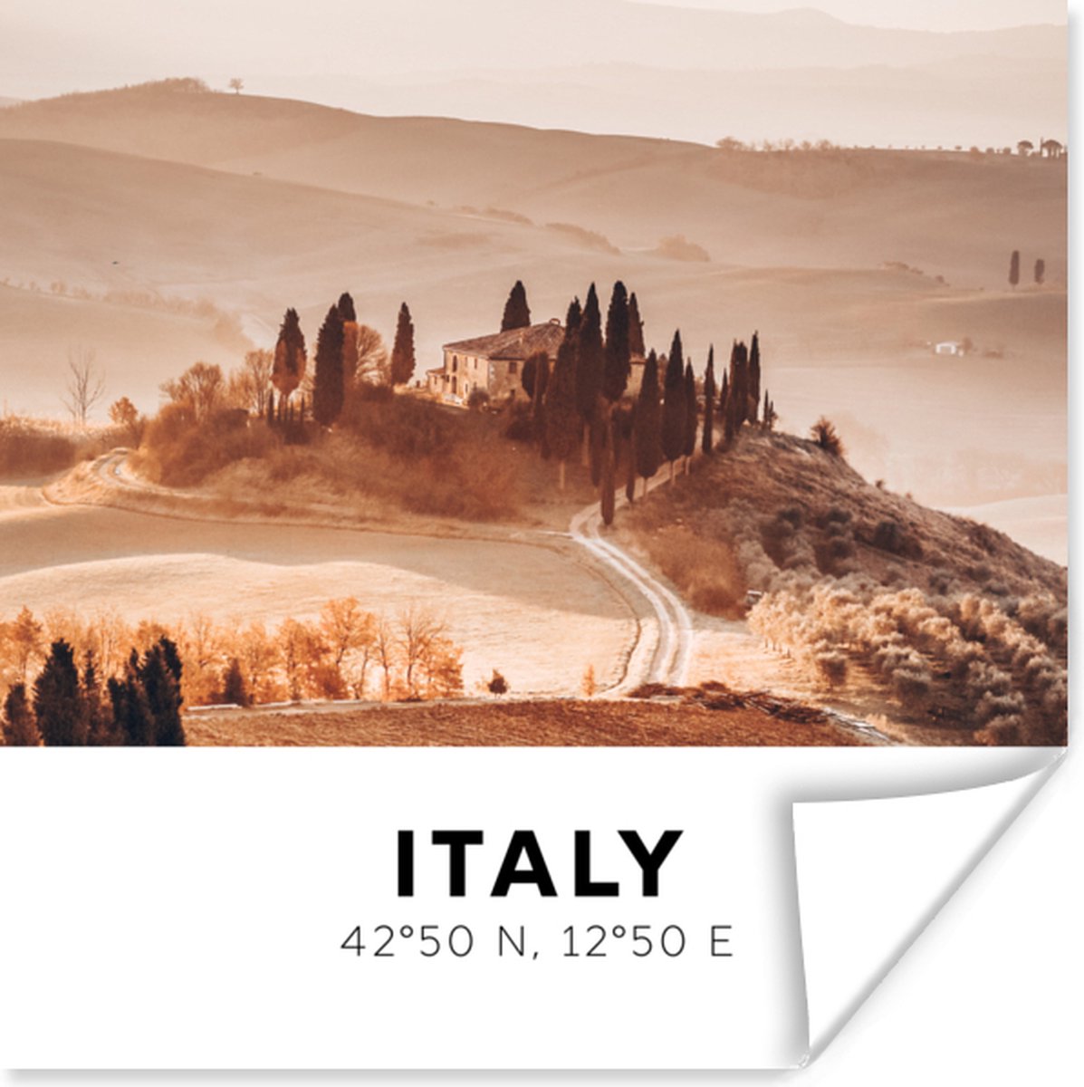 Poster Italië - Toscane - Zomer - 50x50 cm