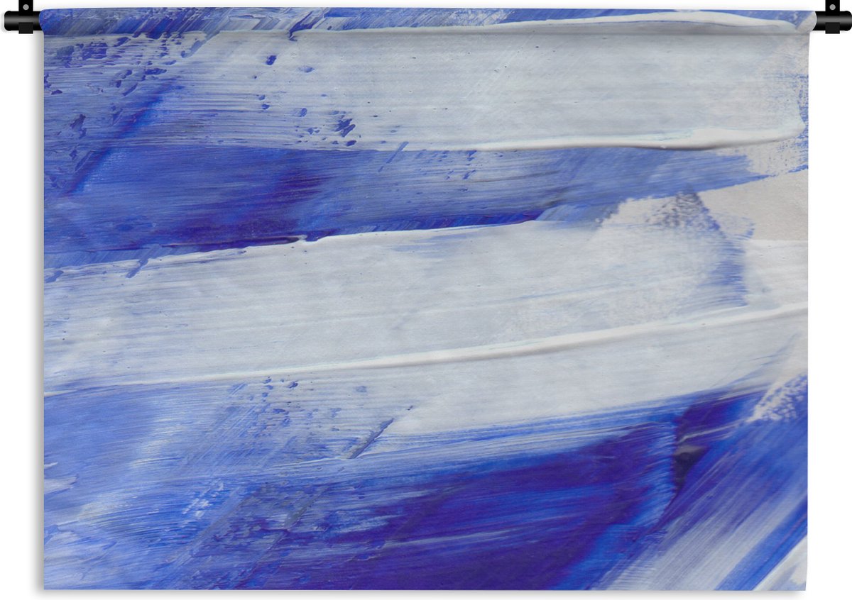 Wandkleed - Wanddoek - Verf - Design - Blauw - 180x135 cm - Wandtapijt