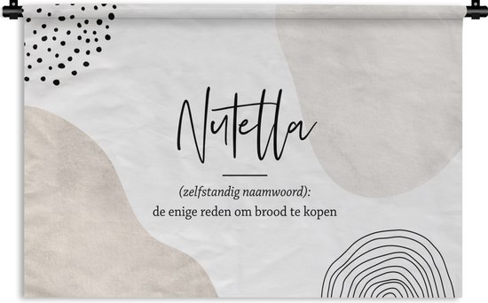 Tapisserie Murale - Toile Murale - Nutella - Proverbes - Citations - Définition Nutella - Dictionnaire - 60x40 cm - Tapisserie