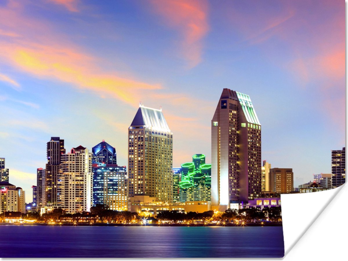 Poster Skyline - Verenigde Staten - Water - 40x30 cm