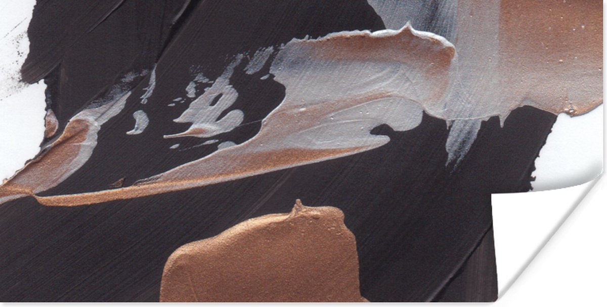 Poster Abstract - Verf - Goud - 80x40 cm