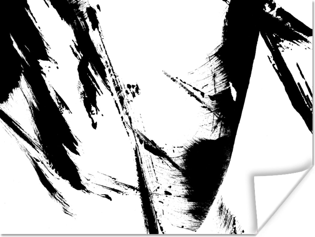 Poster Verf - Zwart - Abstract - 40x30 cm