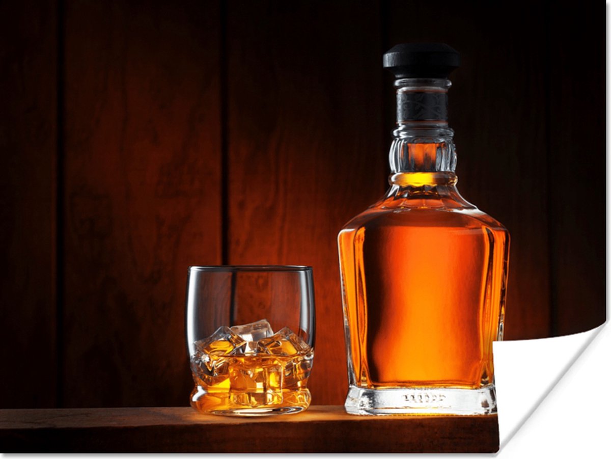 Poster Whiskey - Fles - Karaf - 80x60 cm