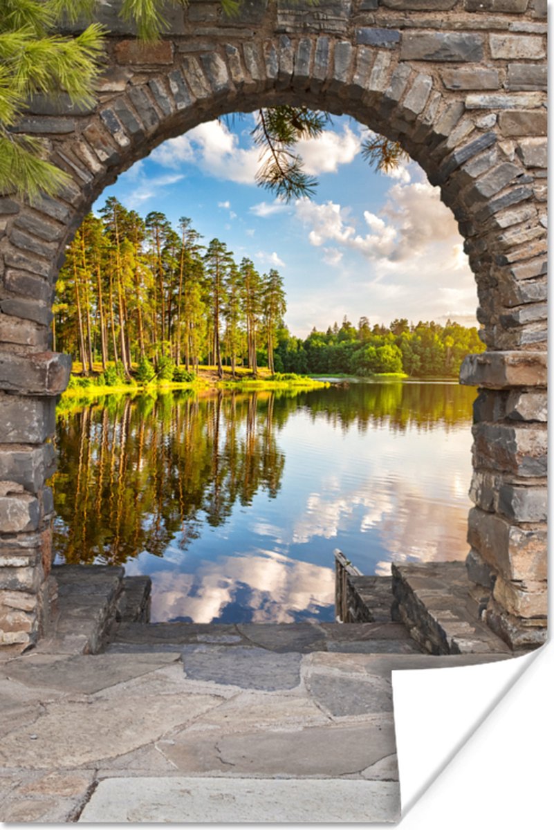 Poster Landschap - Doorkijk - Water - 20x30 cm