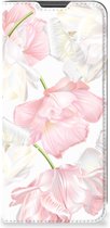 Stand Case Hoesje Cadeau voor Mama Motorola Moto G22 Smart Cover Mooie Bloemen
