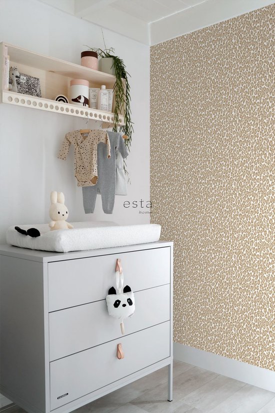ESTAhome behang panterprint donker beige - 139151 - 0,53 x 10,05 m - 