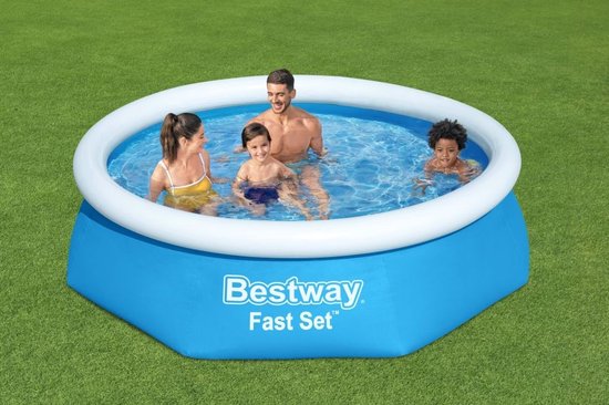 Bestway - Fast Set - Opblaasbaar zwembad inclusief filterpomp - 244x61 cm - Rond - Bestway