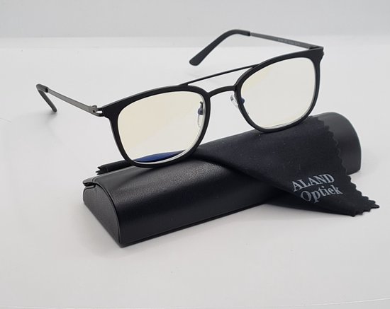 Bril op sterkte +2,0 - zwarte unisex - Blue Filter Glasses - Unisex... | bol.com