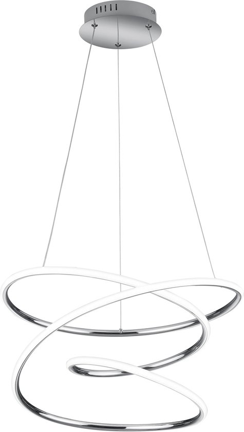 LED Hanglamp - Hangverlichting - Torna Bilona - 36W - Natuurlijk Wit 4000K - Dimbaar - Rond - Glans Chroom - Aluminium