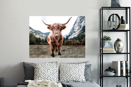 Stickers muraux - Highlander écossais - Berg - Animaux - 120x90 cm - Film Adhésif