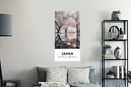 Stickers muraux - Japon - Sakura - Printemps - Rose - 60x120 cm - Feuille adhésive