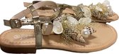 Sandales pour femmes, tongs, dorées, taille 37