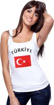 Witte dames tanktop met vlag van Turkije Xl