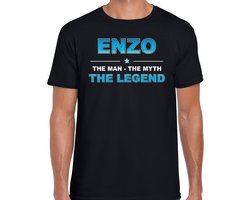 Enzo Voornaam cadeau - The man, The myth the legend - zwart - voor heren - verjaardag - vaderdag - pensioen - geslaagd - bedankt XL