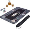 Afbeelding van het spelletje Relaxdays pokerkleed - 100 x 60 cm - pokermat - speelkleed poker - met hoes - antislip - zwart