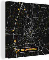 Peinture sur toile Or – Allemagne – Carte – Or – Plan de la ville – Carte – Neumünster - 50x50 cm - Décoration murale