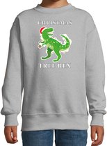 Christmas tree rex Kerstsweater / Kerst trui grijs voor kinderen - Kerstkleding / Christmas outfit 122/128