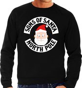 Grote maten foute Kersttrui / sweater - Sons of Santa North Pole - zwart voor heren -  plus size kerstkleding / kerst outfit XXXL