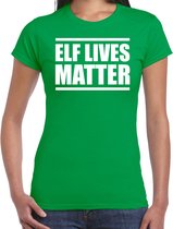 Elf lives matter Kerstshirt / Kerst t-shirt groen voor dames - Kerstkleding / Christmas outfit XL