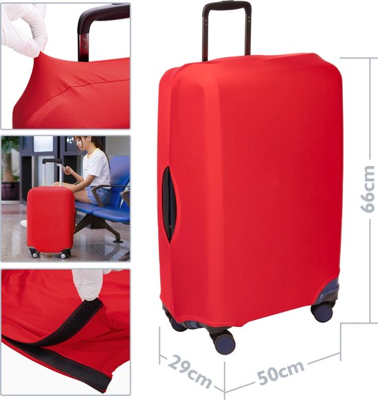 PrimeMatik - Elastische hoes voor koffer 50x66x29cm rood | bol.com