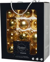 Decoris Kerstballen - 26 stuks - glas - goud - 5-6-7 cm