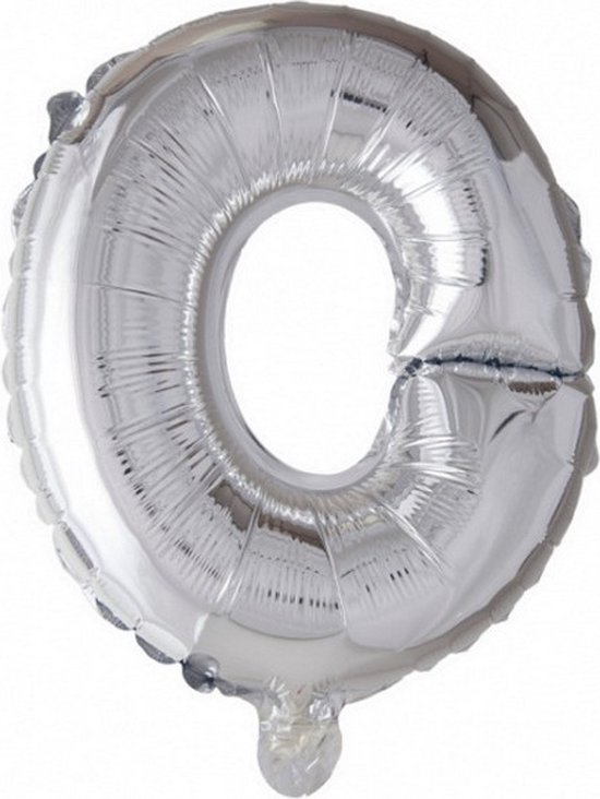 folieballon letter O 41 cm zilver