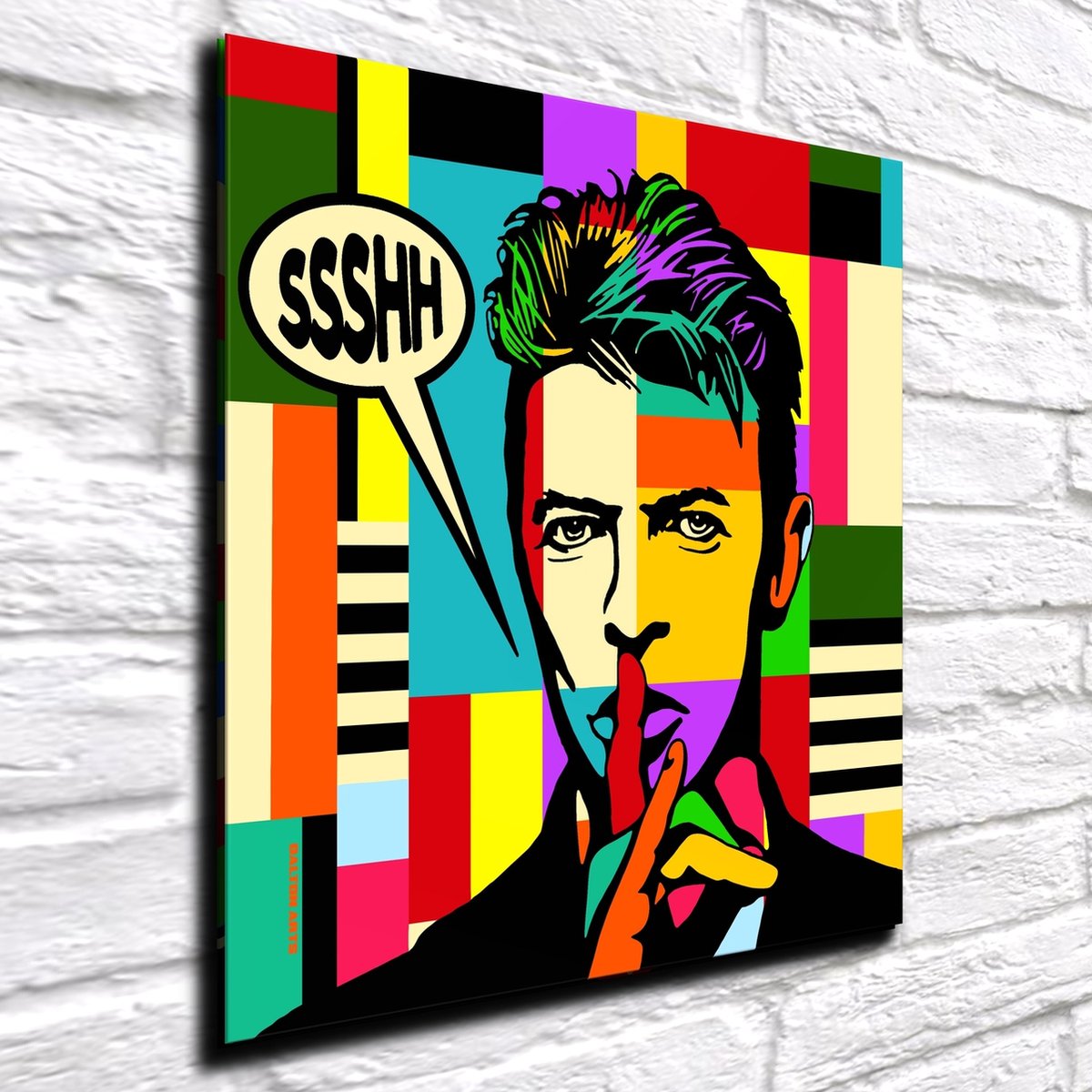 Pop Art David Bowie Verre Acrylique - 100 x 100 cm sur Verre Acrylique +  Intercalaires... | bol.com