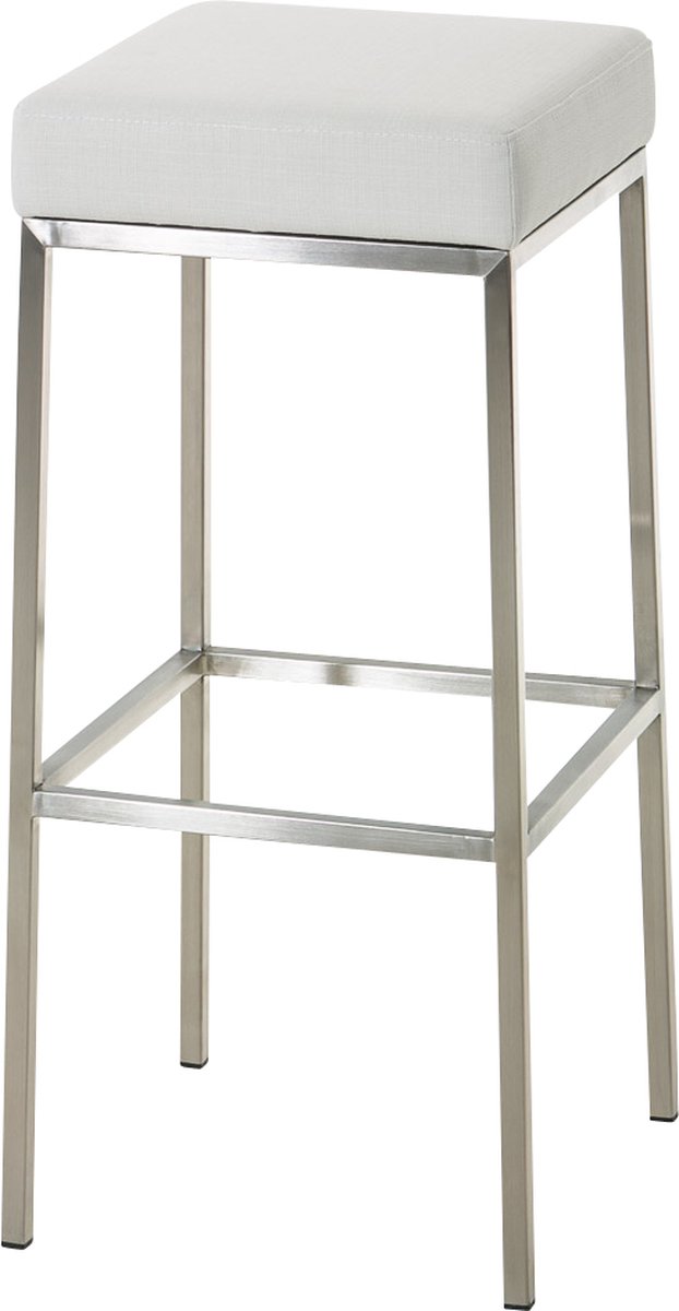 CLP Montréal 80 Set de 2 tabourets de bar Tissu blanc inox
