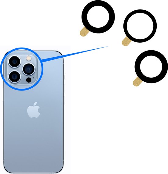 Caméra arrière à lentille en Glas MMOBIEL pour iPhone 13 Pro / 13 Pro Max - Pince à Brucelles et chiffon inclus