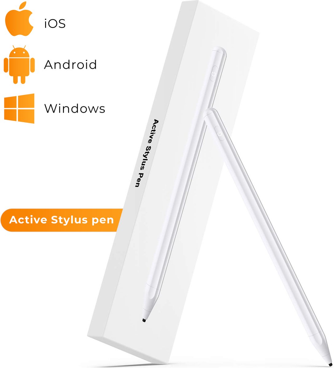 Stylus Pen - Actieve Stylus Pen 2nd Generatie van Douxe - Geschikt voor Android, iOS en Microsoft - Wit