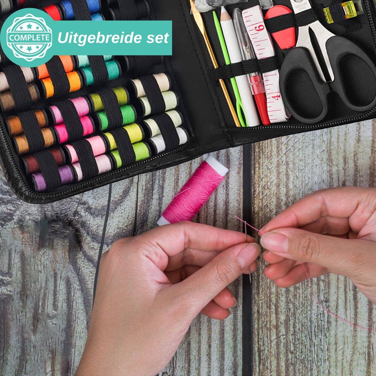 Kleine handgemaakte naaiset, kleine basic naaiset | Reparatieset naaigereedschapsset | Draad- en naaldenset, draagbare naai-reparatieset, naaiset