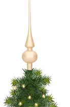 Glazen kerstboom piek/topper champagne mat 26 cm - Pieken/kerstpieken
