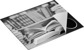 Chefcare Inductie Beschermer Openslaande Boeken bij Elkaar - Zwart Wit - 65x50 cm - Afdekplaat Inductie - Kookplaat Beschermer - Inductie Mat