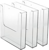 3 Pack Folderhouder voor aan de wand A4 formaat staand| folderrek | brochurehouder | folderdisplay | folderbak hangend| A4
