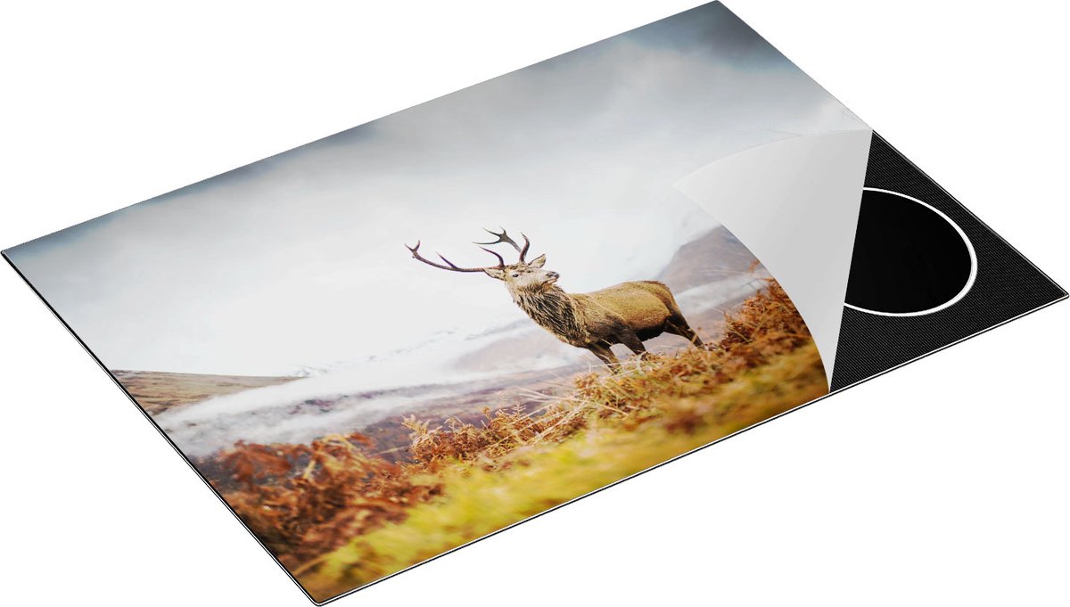 Chefcare Inductie Beschermer Hert in de Bergen met Mos - 75x55 cm - Afdekplaat Inductie - Kookplaat Beschermer - Inductie Mat