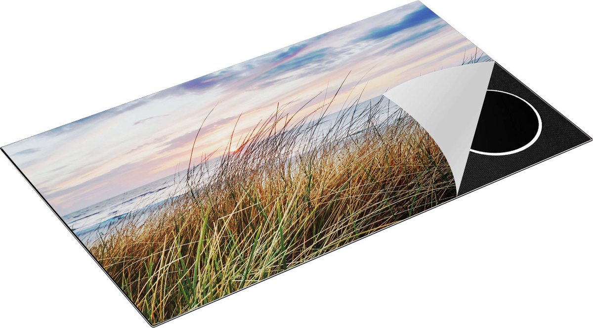 Chefcare Inductie Beschermer Duinen Planten met Zee en Zonsondergang - Duinen - 91,6x52,7 cm - Afdekplaat Inductie - Kookplaat Beschermer - Inductie Mat