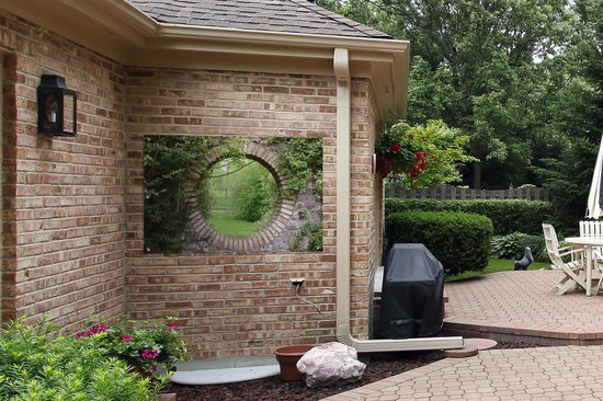 Affiche de jardin - Parc - Nature - Vert - Transparent - 120x80 cm - Jardin - Décoration de jardin- Toile jardin