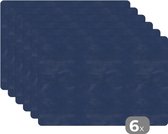 Placemats - Leer - Blauw - Dierenhuid - Keuken - Placemat - 45x30 cm - 6 stuks - Onderleggers placemats