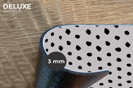 Placemats - Zwart - Wit - Stippen - Onderleggers - Placemat - Onderleggers placemats - 45x30 cm - 6 stuks