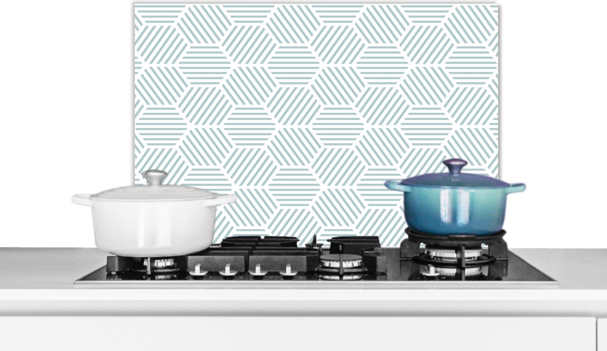 Achterwand keuken - Patronen - Hexagon - Groen - Design - Keuken - 60x40 cm