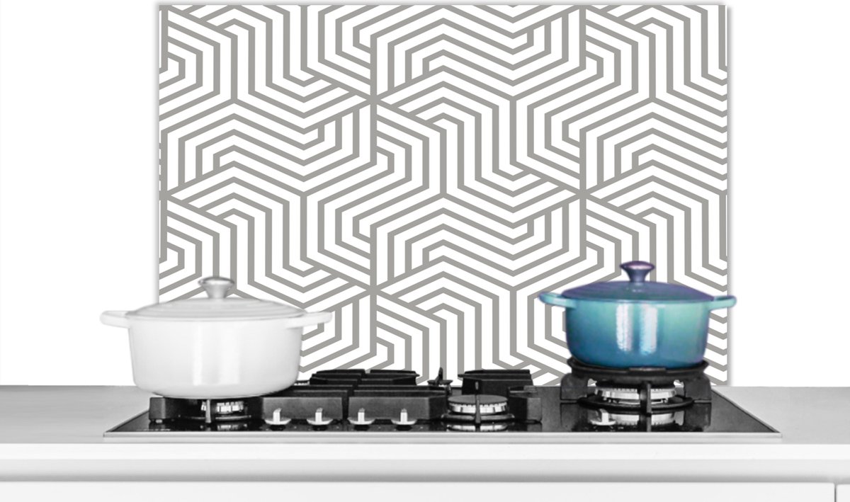 Spatwand - Achterwand keuken - Keuken - Design - Lijn - Geometrie - 90x60 cm