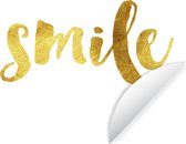 WallCircle - Muurstickers - Behangcirkel - Quotes - Smile - Spreuken - ⌀ 120 cm - Muurcirkel - Zelfklevend - Ronde Behangsticker XXL