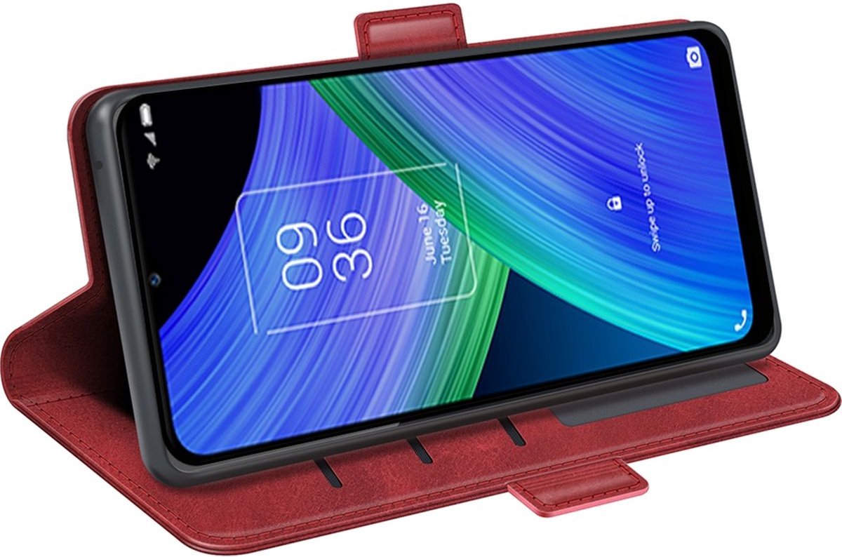 Mobigear Telefoonhoesje geschikt voor TCL 20 SE Hoesje | Mobigear Slim Magnet Bookcase Portemonnee | Pasjeshouder voor 3 Pasjes | Telefoonhoesje voor Pinpas / OV Kaart / Rijbewijs - Bruin — cadeau in Cadeau-ideeën - foto 4
