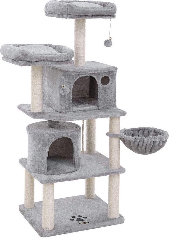 Feandrea Arbre à Chat XXL, Tour de Jeux 164 cm, Gris Clair