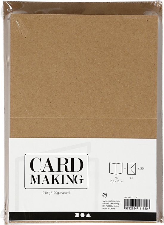 Cartes et enveloppes, format carte 10,5x15 cm, format enveloppe 11,5x16,5  cm, 50 jeux,... | bol