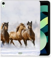 Siliconen Back Cover iPad Air (2020/2022) 10.9 inch Hoesje Paarden met doorzichte zijkanten